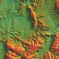 Colorful Hypsometric Maps of Montana | Hydrology, Roads, Contours and Shading