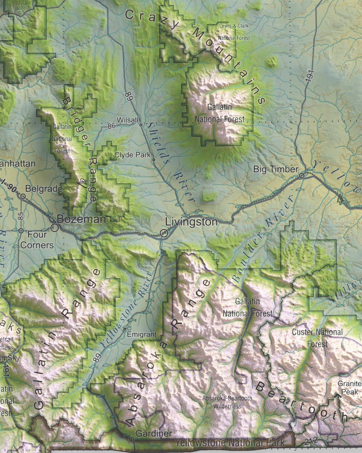 Montana Ranges and Rivers | Ultimate Topographic Map of Montana