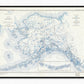 1931 Map of Alaska | Wisconsin Ice Age Glacial Extent and Flow