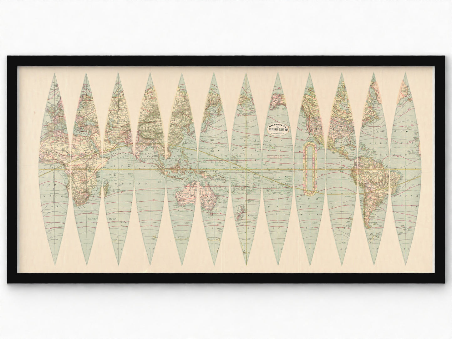 1887 Twelve Inch Globe Map | Flat World Globe