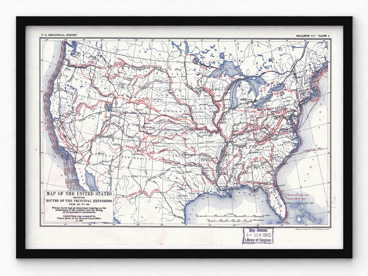 Map of The United States | Routes of Early Explorers