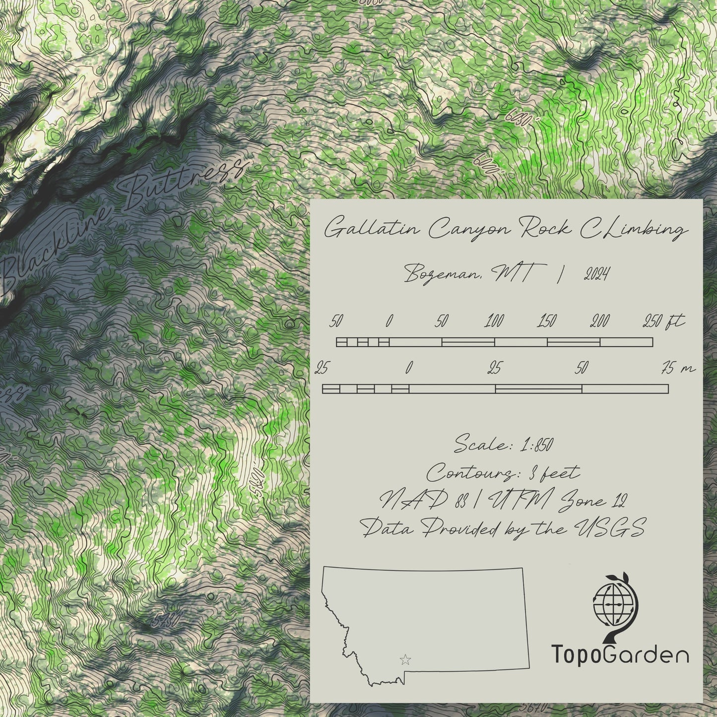 Gallatin Canyon Climbing Map | Gallatin Canyon | Montana