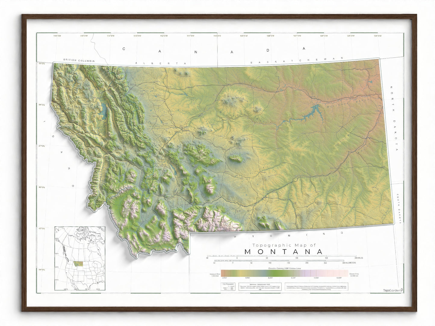 Montana Ranges and Rivers | Ultimate Topographic Map of Montana