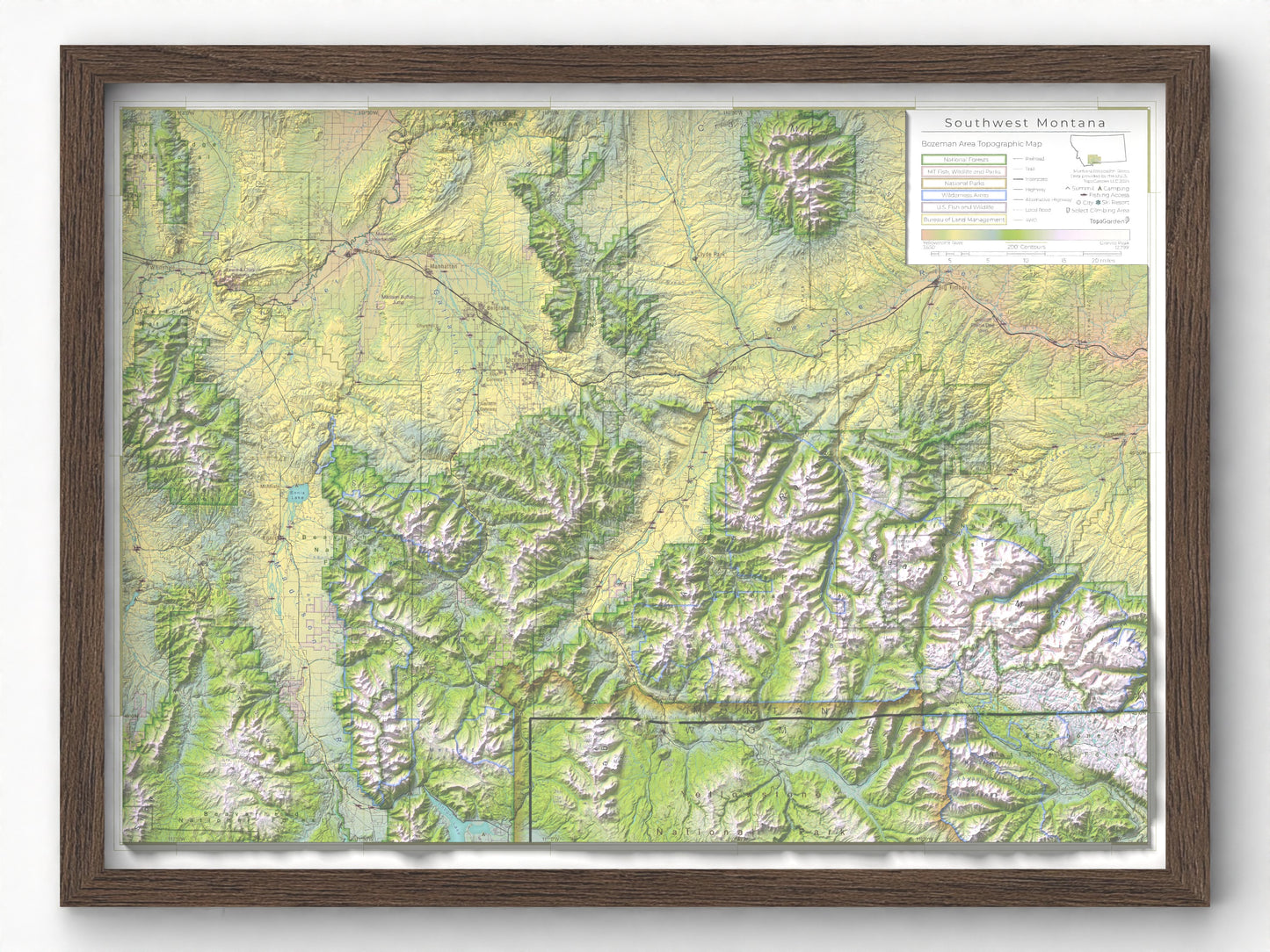 Southwest Montana | Topographic Recreation Map