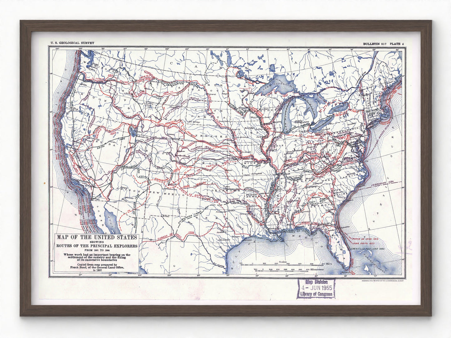 Map of The United States | Routes of Early Explorers