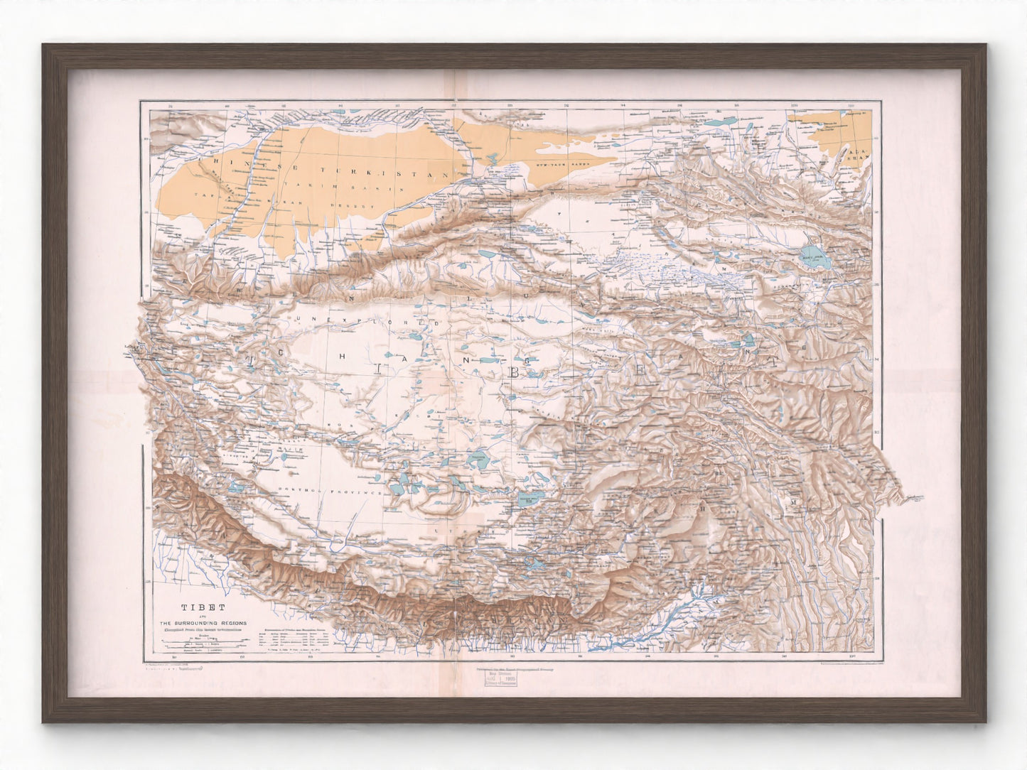 1904 Topographic Map of Tibet