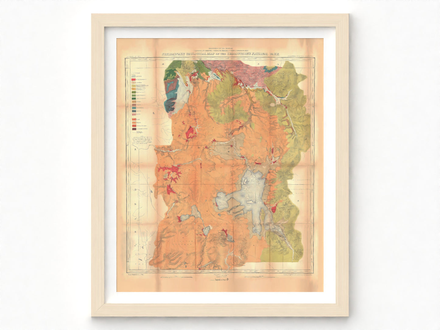 1878 Yellowstone Geologic Map | Enhanced and Remastered Geologic Map by Ferdinand V. Hayden