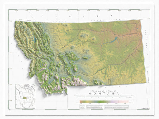 Montana Ranges and Rivers | Ultimate Topographic Map of Montana