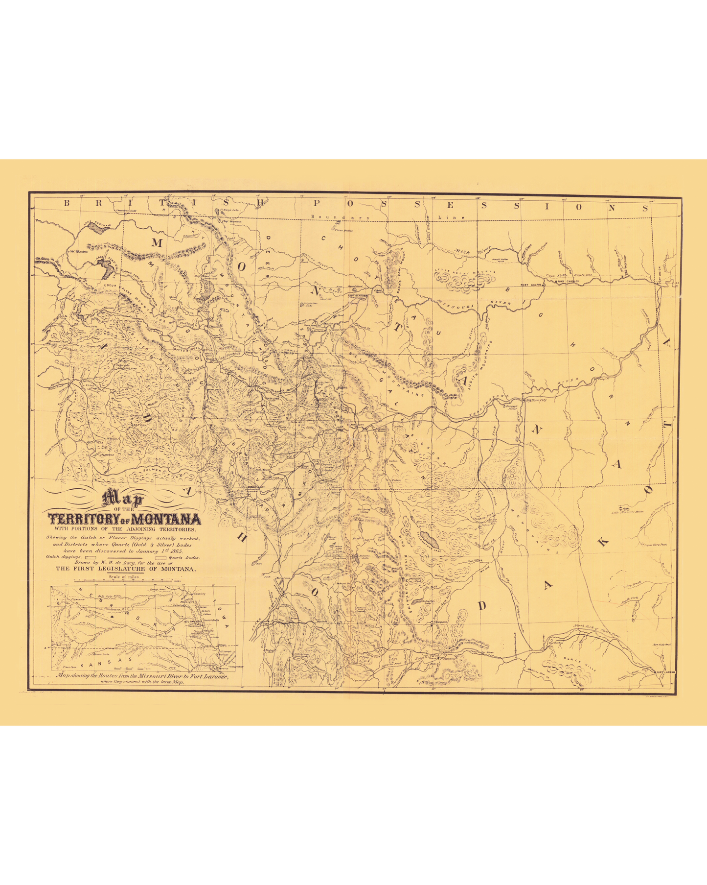 1864 Montana Territory Map