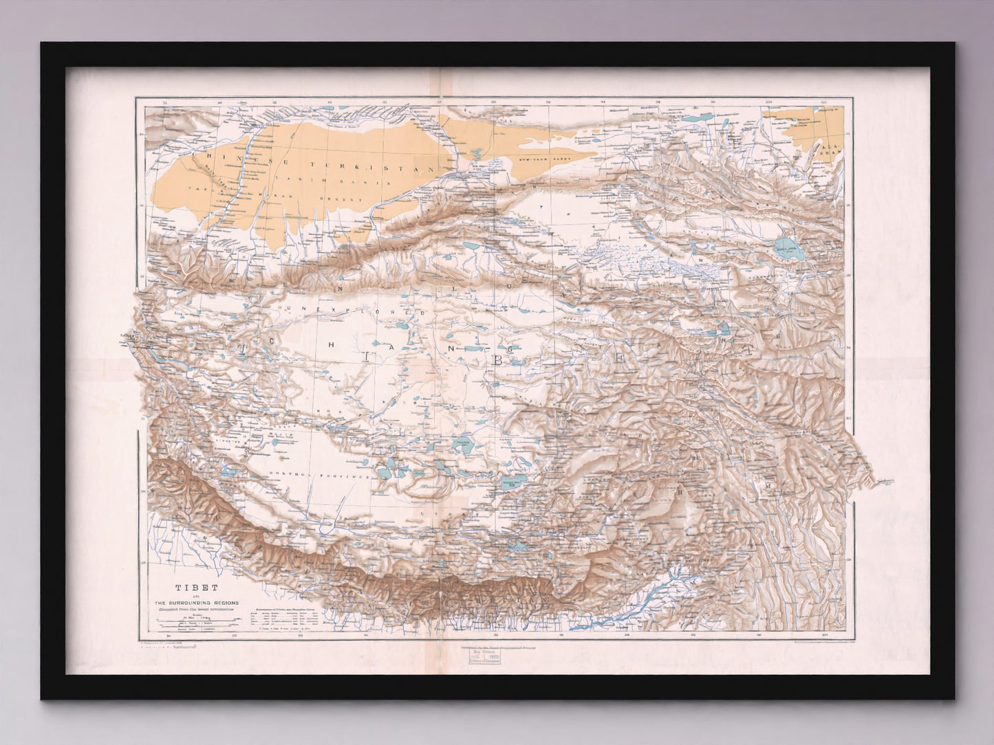 1904 Topographic Map of Tibet