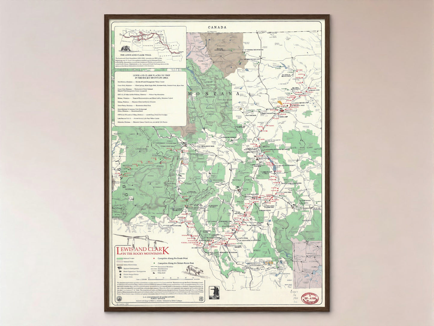 Lewis and Clarke in The Rocky Mountains | Historic Topographic Map