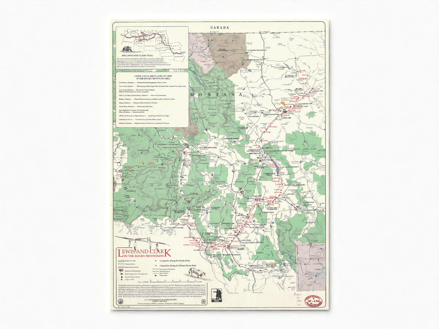 Lewis and Clarke in The Rocky Mountains | Historic Topographic Map