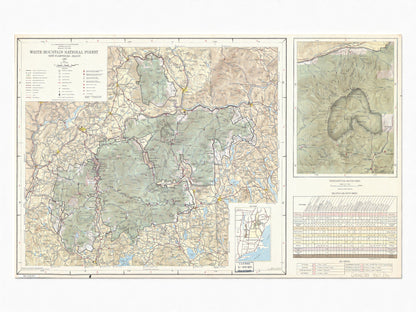 1967 White Mountain National Forest Recreation Map