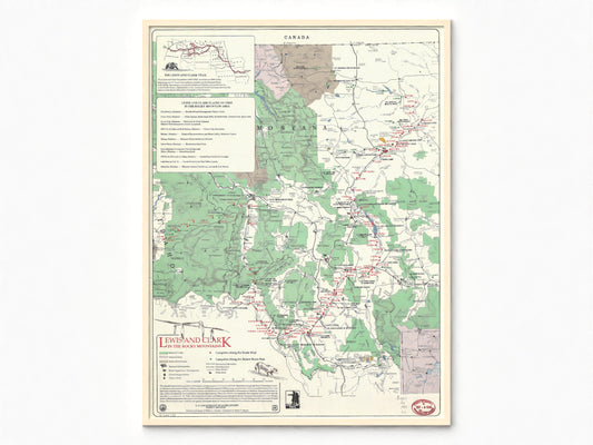 Lewis and Clarke in The Rocky Mountains | Historic Topographic Map