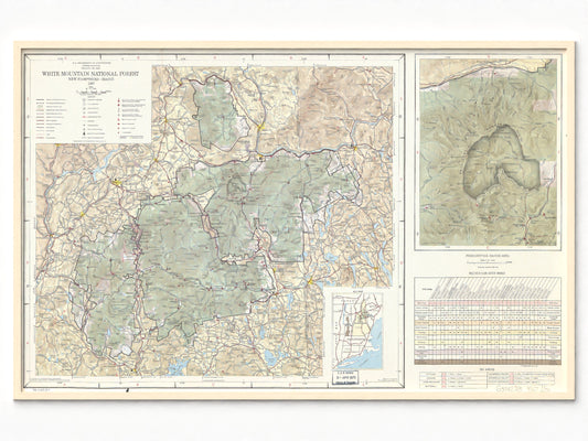 1967 White Mountain National Forest Recreation Map