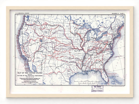 Map of The United States | Routes of Early Explorers