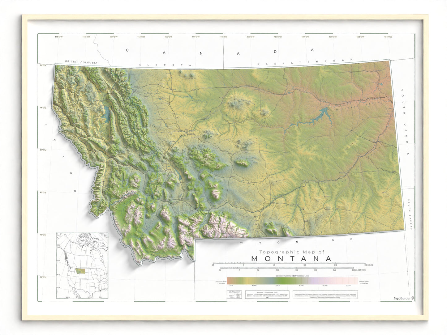 Montana Ranges and Rivers | Ultimate Topographic Map of Montana