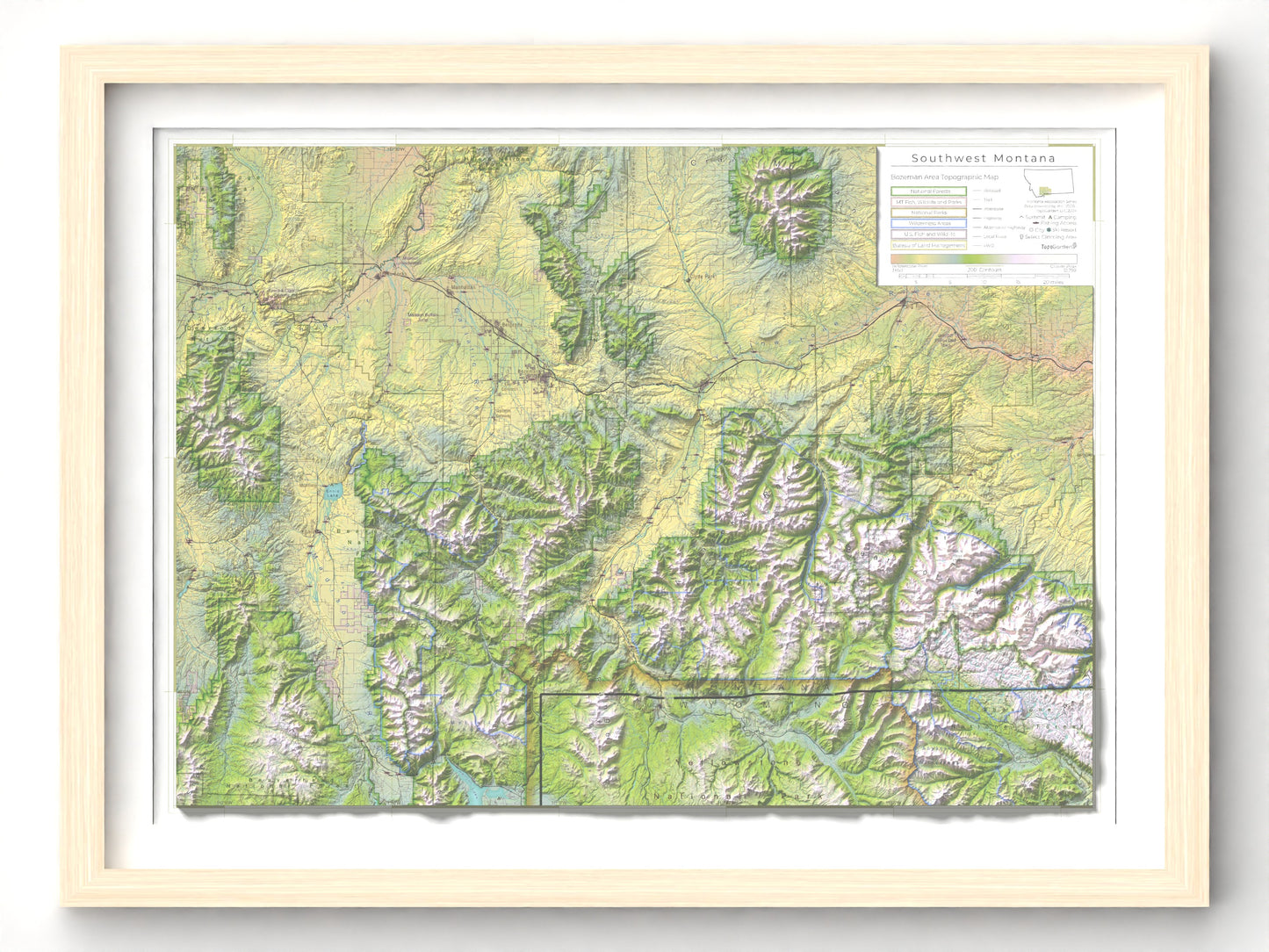 Southwest Montana | Topographic Recreation Map