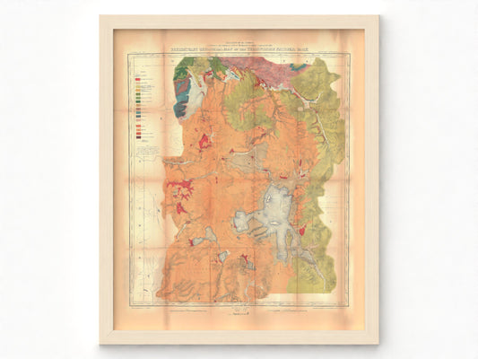 1878 Yellowstone Geologic Map | Enhanced and Remastered Geologic Map by Ferdinand V. Hayden