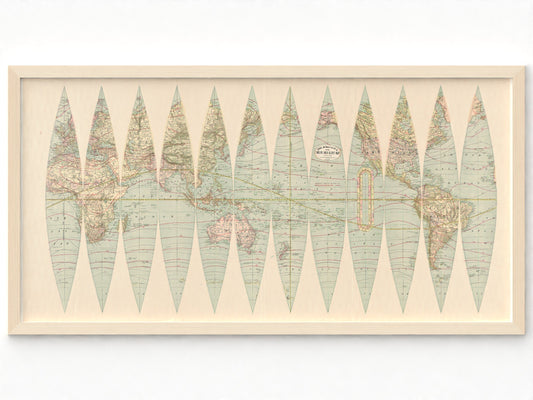 1887 Twelve Inch Globe Map | Flat World Globe