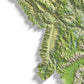 Colorful Hypsometric Maps of Montana | Hydrology, Roads, Contours and Shading