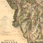 1926 Topographic Highway Map of Montana